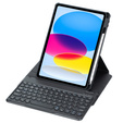 Billentyűzet tok iPad 11" 2025 A16 (11 gen.) / iPad 10.9" 2022 (10 gen.), Rotary 360° Leather, fekete