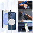 Tok Samsung Galaxy S25-hoz, MagSafe, ERBORD Matt Case, tengerészkék + képernyőüveg
