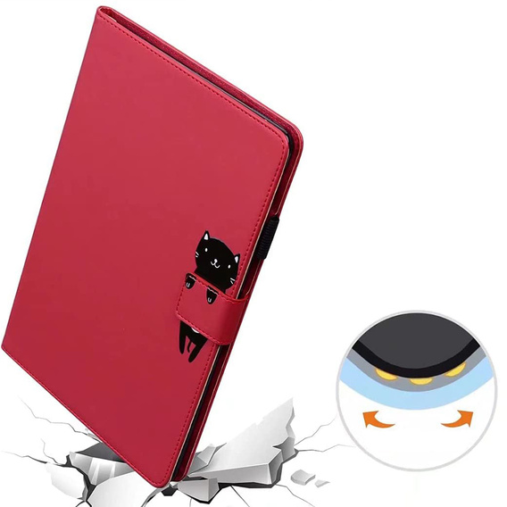 Tok iPad 10.2" 2021/2020/2019 (9/8/7 gen.), pánttal, animal, piros