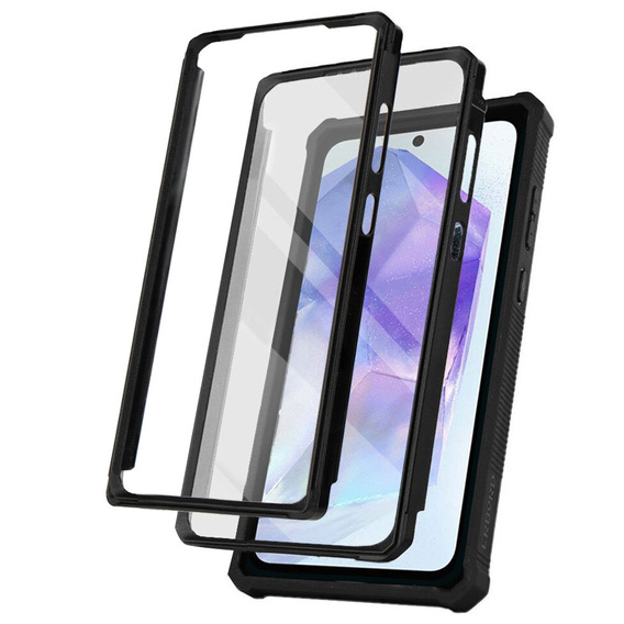 Tok Samsung Galaxy A55, ERBORD Rugged Case, fekete (két keret)