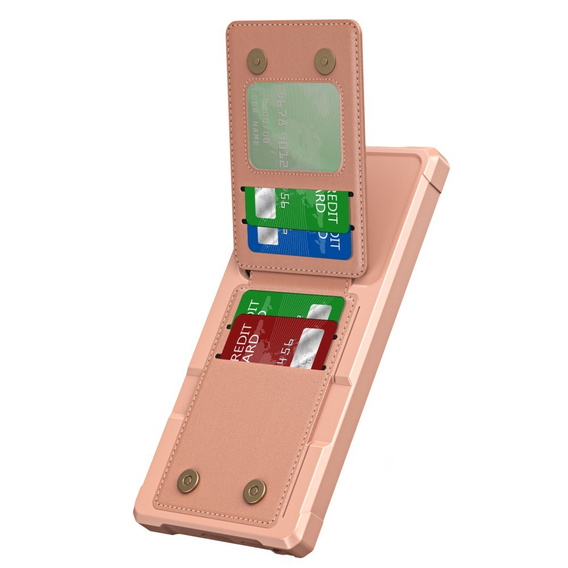 Tok Samsung Galaxy S25 Ultra, Card Holder Kickstand, rózsaszín