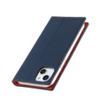 Pattintható tok a iPhone 14 Plus, Litchi Skin Grain, sötétkék