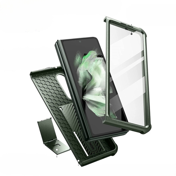 Páncélozott tok a Samsung Galaxy Z Fold 3 5G, Dexnor Full Body, zöld