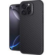 Tok iPhone 16 Pro, páncélozott Nillkin, Carbon Fiber, Magsafe, fekete