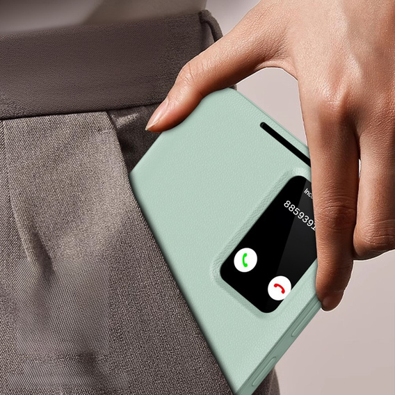 Flip tok Samsung Galaxy S25, Smart View Wallet, zöld