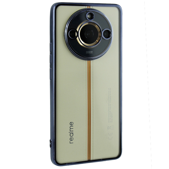 A Realme 11 Pro 5G / Pro+ 5G tok, Electroplating Frame, átlátszó / fekete
