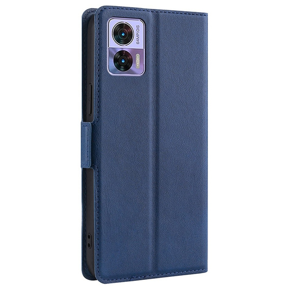 Pattintható tok a Motorola Edge 30 Neo 5G, Wallet Thin Magnet, sötétkék
