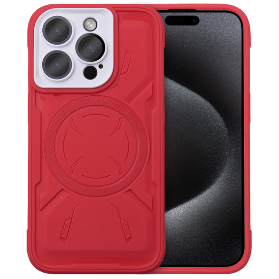 Tok iPhone 15 Pro, ERBORD Armor Mag, piros