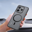 Tok Xiaomi Redmi Note 14 4G-hoz, MagSafe, ERBORD Matt Case, fekete + képernyőüveg