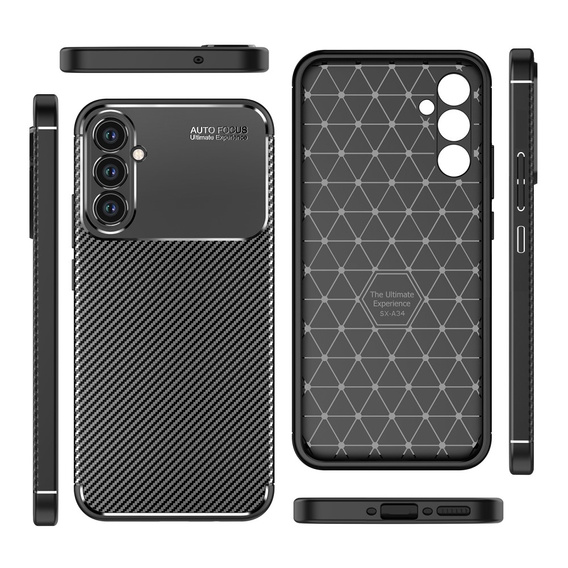 Szilikon tok a Samsung Galaxy A17 5G készülékhez, kameravédelemmel, fekete színben