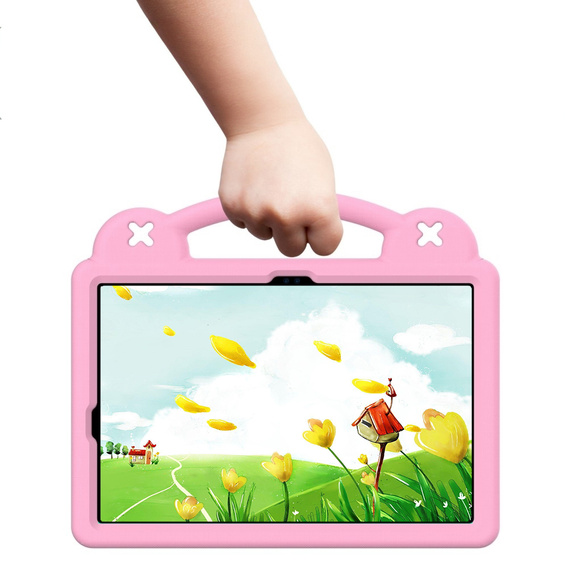 Gyermek tok Samsung Galaxy Tab S10 Lite / S10 FE / S9 FE, Cute Patterns, állvánnyal, rózsaszín
