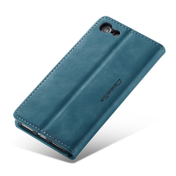 CASEME tok iPhone 7/8/SE 2020/SE 2022, Leather Wallet Case, kék