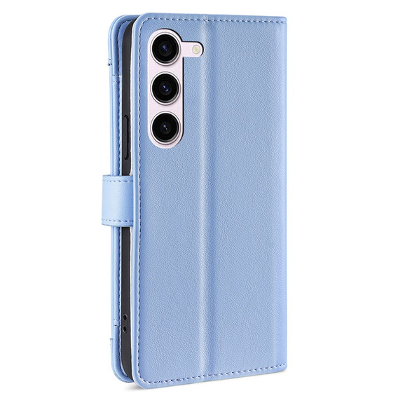 Pattintható tok a Samsung Galaxy S23, Wallet Zipper Pocket, kék