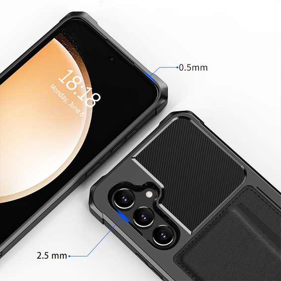 Tok Samsung Galaxy A55 5G, Card Holder Kickstand, fekete