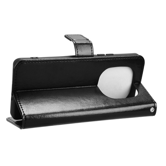 Pattintható tok a Xiaomi Redmi Note 14 Pro+, Crazy Horse Wallet, fekete