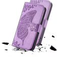 Pattintható tok Oppo Reno 14F, pénztárca, Butterfly, lila