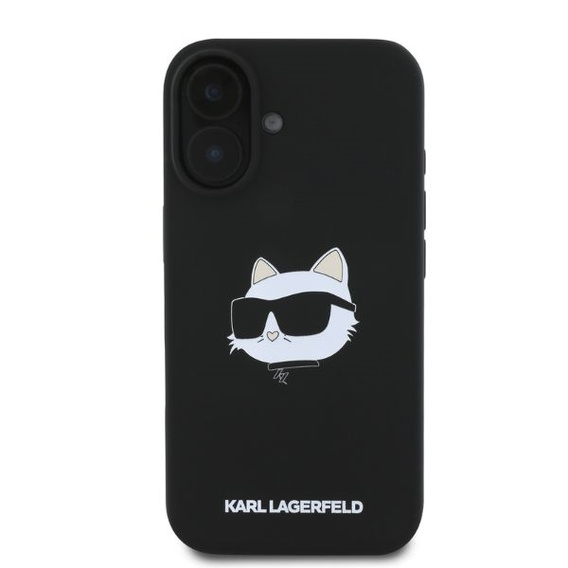 Karl Lagerfeld szilikon Choupette fej mintás tok iPhone 16-hoz