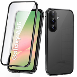 Tok Samsung Galaxy A56, Magnetic Dual Glass, fekete