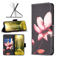 Pattintható tok a Xiaomi Redmi Note 13 Pro 5G, Wallet, Lotus fekete