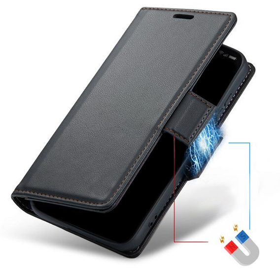 Tok Xiaomi Redmi Note 13 Pro 5G, ERBORD Glossy Litchi, pénztárca patenttal, fekete