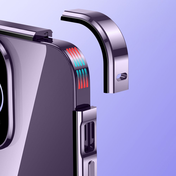 Tok iPhone 15, Magnetic Dual Glass, lila