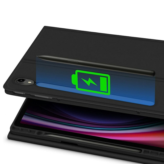 Tok + billentyűzet Samsung Galaxy Tab S9 FE, Leather Pen Slot, fekete