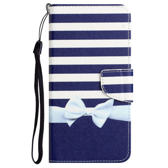 Pattintható tok a Xiaomi Redmi 13C / Poco C65, Wallet, Bowknot, kék