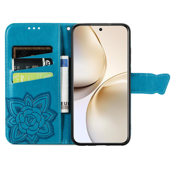 Pattintható tok a Realme 14 Pro+ 5G, Butterfly, kék