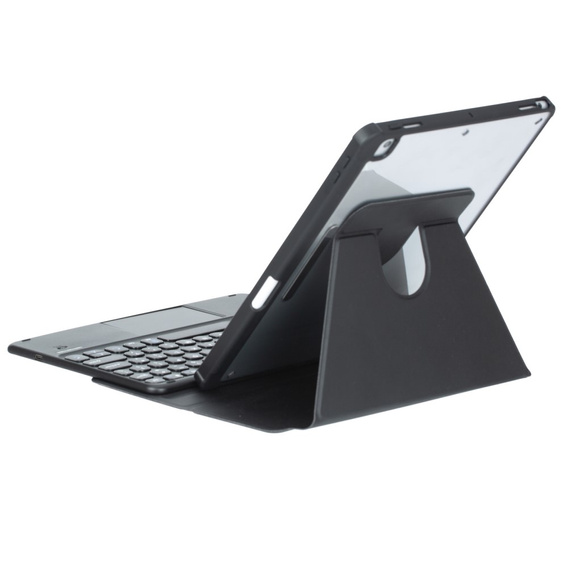 Billentyűzet tok iPad 11" 2025 A16 (11 gen.) / iPad 10.9" 2022 (10 gen.), Rotary 360° Leather, fekete