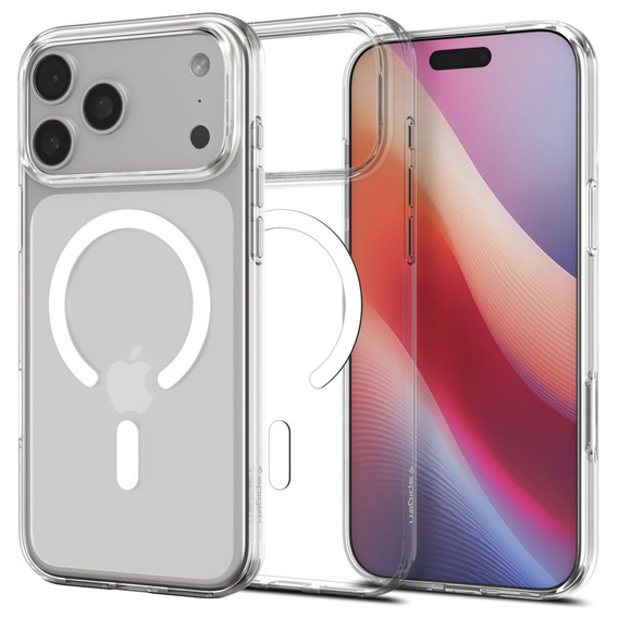 Spigen tok iPhone 17 Pro Max készülékhez, Liquid Crystal MagSafe, átlátszó/fehér