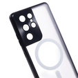 Magnetic Dual Glass MagSafe tok Samsung Galaxy S21 Ultra, fekete