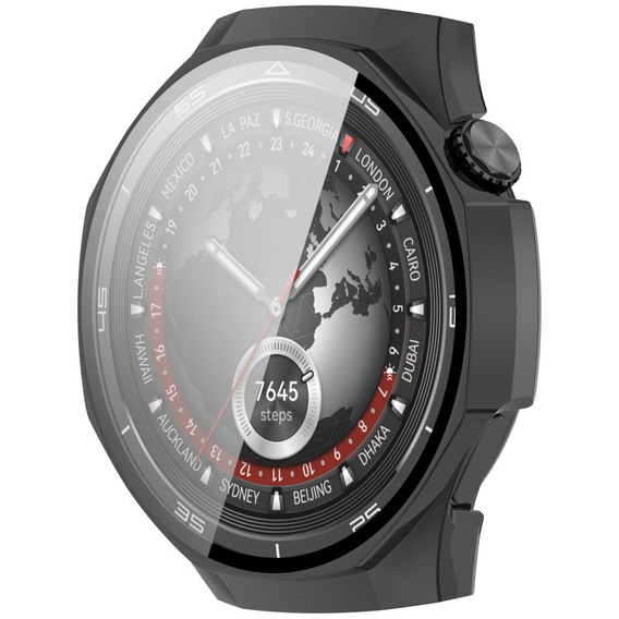 2in1 tok + edzett üveg a Huawei Watch GT 5 Pro 46mm-hoz, fekete
