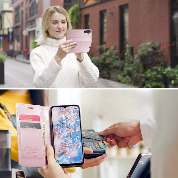 CASEME flip tok Samsung Galaxy A14 5G, Waxy Textured, rózsaszín