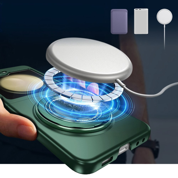 GKK tok a Galaxy Z Flip 5 5G-hez, sarkok Dropproof MagSafe, átlátszó / lila