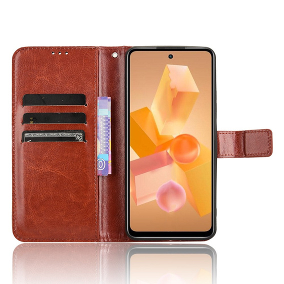 Pattintható tok a Infinix Hot 40i, Crazy Horse Wallet, barna