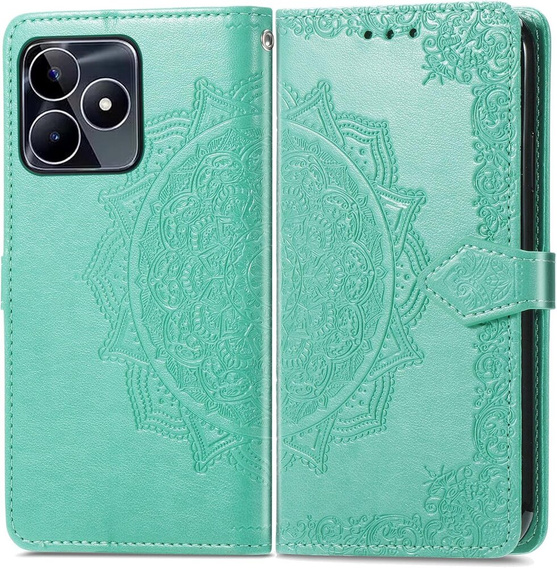 Pattintható tok a Realme Note 50, Mandala, zöld