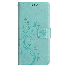 Pattintható tok a Samsung Galaxy A25 5G, Butterfly, menta + 9H üveg