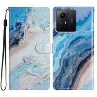 Pattintható tok a Xiaomi Redmi Note 12S, Wallet Marble, kék