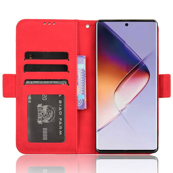 Pattintható tok a Infinix Note 40 Pro Plus, Card Slot, piros