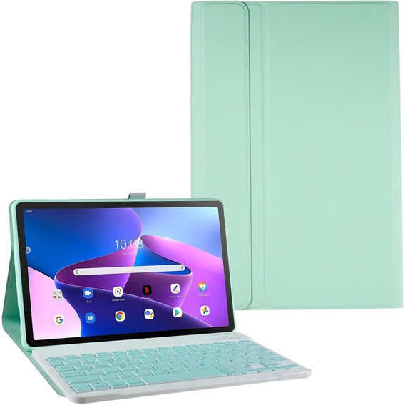 Tok + billentyűzet Lenovo Tab M10 Plus Gen 3 TB-125F TB-128F, zöld