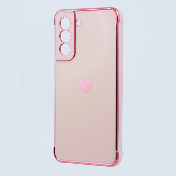 Telefontok a Samsung Galaxy S21 FE, Electro heart, rózsaszín rose gold