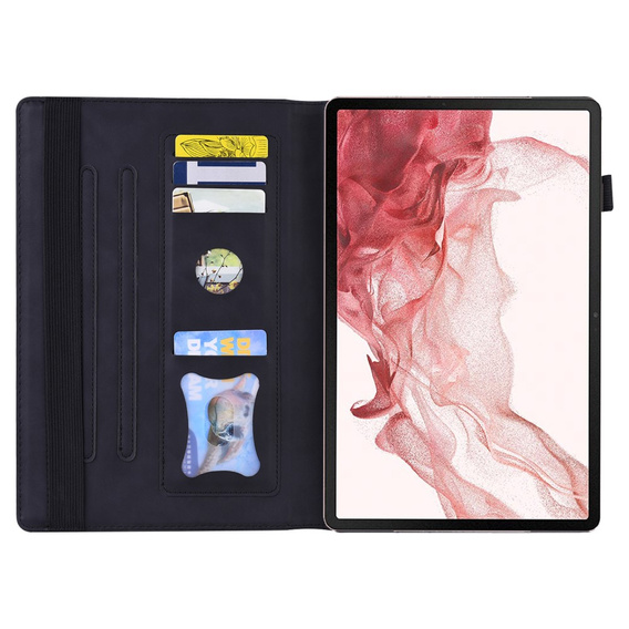 Tok Samsung Galaxy Tab S10 FE+ Plus, Classic, tolltartóval, fekete