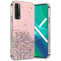 Telefontok a Huawei P Smart 2021/Y7A, Glittery, rózsaszín