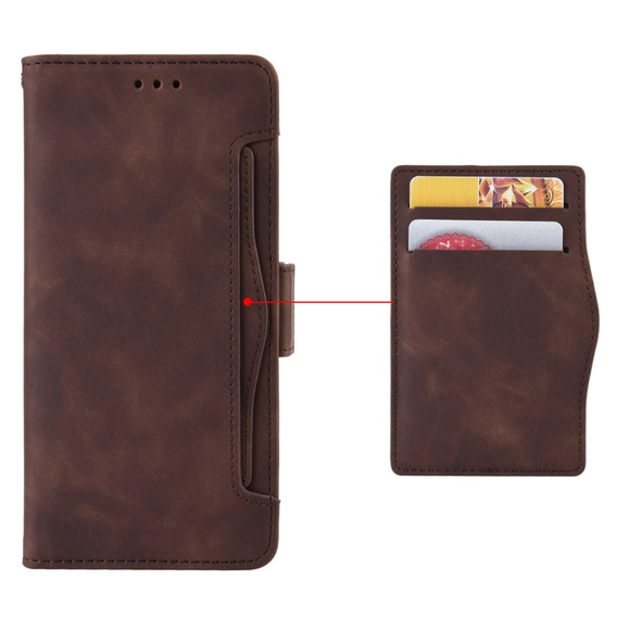Pattintható tok a Infinix Zero 30 5G, Card Slot, barna