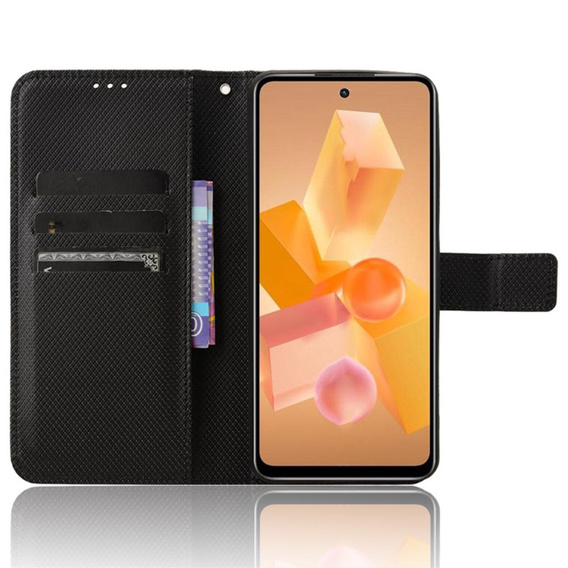 Pattintható tok a Infinix Hot 40i, Wallet Smart Magnet, fekete
