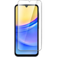 Pattintható tok a Samsung Galaxy A15, BINFEN Wallet, rózsaszín rose gold + 9H üveg 