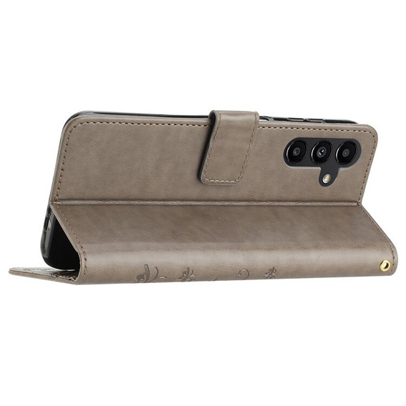 Pattintható tok a Samsung Galaxy A55 5G, Wallet, Butterfly, lila