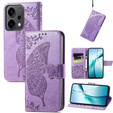 Pattintható tok Oppo Reno 14, Butterfly, pénztárca, lila