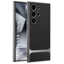 Telefontok a Samsung Galaxy S24 Ultra, GKK Woven Leather, fekete
