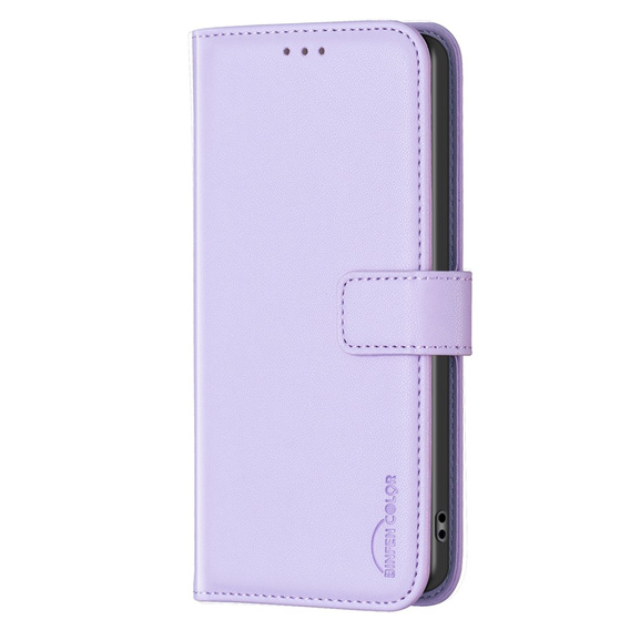 Pattintható tok a Samsung Galaxy A25 5G, BINFEN Wallet, lila + 9H üveg 